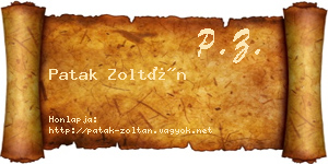 Patak Zoltán névjegykártya