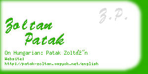 zoltan patak business card
